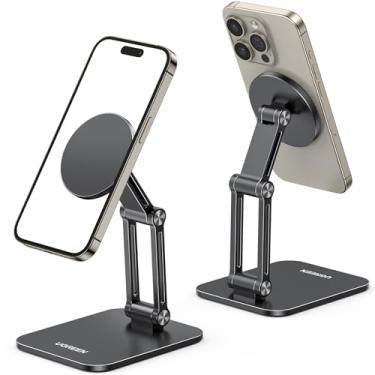 Imagem de UGREEN Suporte Magnético para Celular Compatível com MagSafe, Suporte Ajustável para Mesa, Suporte de Alumínio para Celular Compatível com iPhone 16/15/14/13/12 Pro Max e Capa MagSafe, Preto