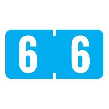 Imagem de Doctor Stuff - File Folder Labels, Number 6, Tab Products 1277 Match - 1277 Series Chart Stickers, Blue, 1/2" x 1", #6, 500/Roll
