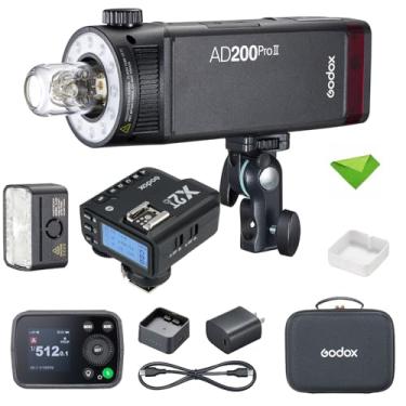 Imagem de GODOX AD200 Pro II AD200Pro II 200Ws 2.4G TTL Flash + Disparador de Flash X2T-C para Canon, Reciclagem de 0,01-1,8s 500 Flashes de Potência Total, Modelagem de LED Bicolor Monolight para Câmeras DSLR