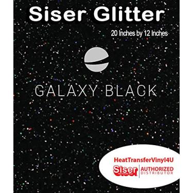 Imagem de Siser Folha Glitter HTV 50,8 cm x 30,5 cm – Ferro em vinil de transferência de calor (Galaxy Black)