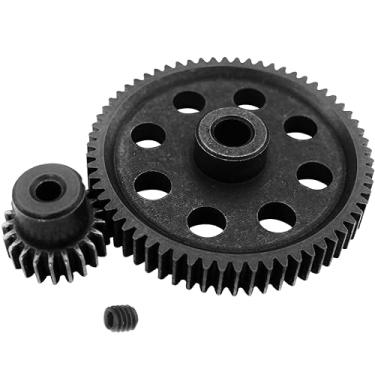 Imagem de Share Goo 11184 Spur Differential 64T Metal Main Gear & 11181 Pinion 21T Motor Gear Combo Compatible with Redcat Volcano EPX HSP 1/10 Monster Truck Car