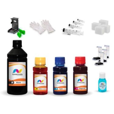 Imagem de Kit 4 Tinta Para Canon MG2525 PG-245 e CL-246 250ml Black e 100ml Colo
