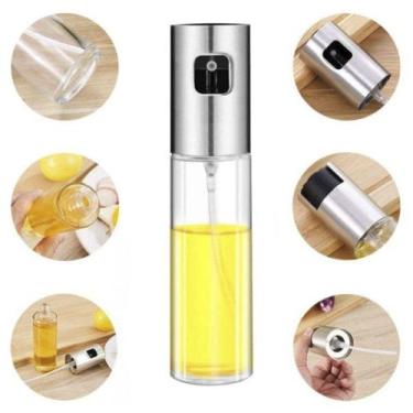 Imagem de Porta Azeite Vinagre Galheteiro Spray Inox 100ml Prático - QG DOS PROD