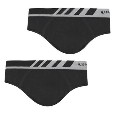 Imagem de Cuecas Masculina Lupo Kit C/2 Slip Microfibra S/costura, Preto, G