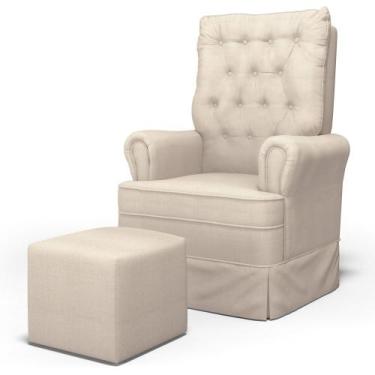 Imagem de Poltrona de Amamentação e Descanso com Balanço e Puff Laís G05 Linho C