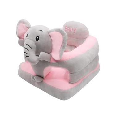 Imagem de vocheer Assento de chão Sit Me Up para cadeira de bebê para sentar assento de apoio sofá de pelúcia em forma de animal aprendendo a sentar cadeira para meninas e meninos de 3 a 24 meses, enchimento