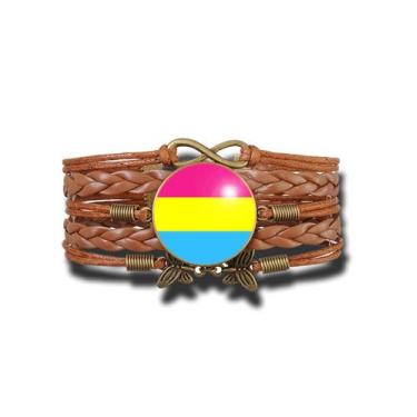 Imagem de Pulseira Feminina Bandeira do Orgulho Pansexual Ajustável - RECANTO AS