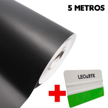 Imagem de Plástico Auto  Adesivo Para Parede Preto 45Cm X 5M + Espatula - Leonor