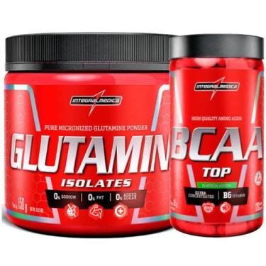Imagem de Bcaa Top 120 Caps + Glutamina Pura 150g Integralmedica