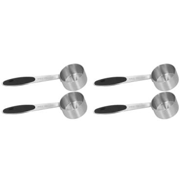 Imagem de TOPINCN 4 PCS Copo Medidor de 1/8 Xícara, Colher de 30 Ml, Copos Medidores de Aço Inoxidável, Colheres de café, Colheres Medidoras para Vasilhas Colher de Sopa Colher Medida