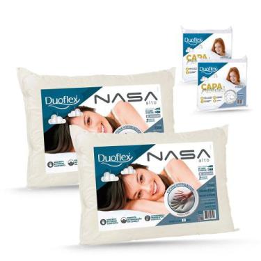 Imagem de Kit Travesseiro Nasa Alto Duoflex mais Capa protetora