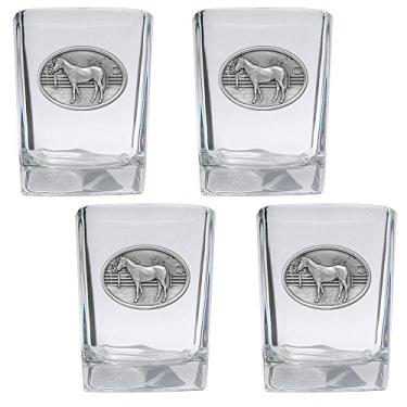 Imagem de CMC Heritage Pewter Wildlife Racehorse DBL Old Fashion Conjunto de 4, tamanho único