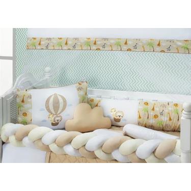 Imagem de Kit Berço Animais Balão Safari 11 Peças Com Naninha Lindos - Emília En