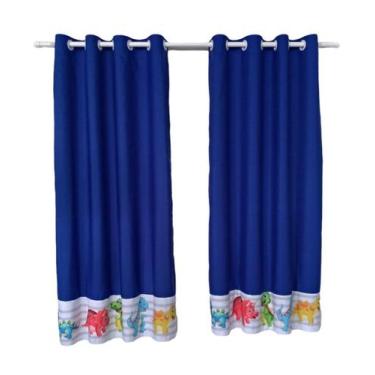 Imagem de Cortina Dinossauro Quarto De Menino Azul Royal 2,60X1,70M - Pilli Enxo