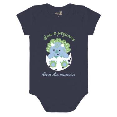 Imagem de Body Manga Curta Bebê Dino REF:10313 - Kiko e Kika, Marinho, P