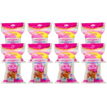 Imagem de KIT 8 UNIDADES - Algodão de Limpeza Facial Quadrado com Ziplock (NATHY