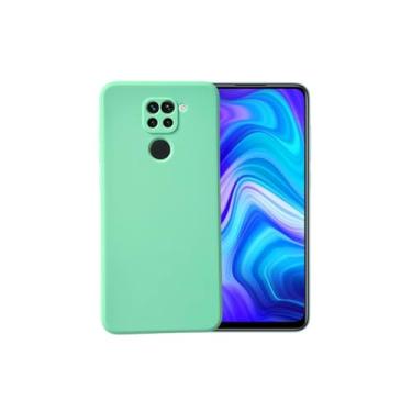 Imagem de Casecious Compatível com Xiaomi Redmi Note 9 Capa traseira básica de gel de silicone líquido macio para celular (verde menta)
