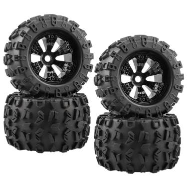 Imagem de Acekeeps 4-Pack 1/8 Monster Truck Tires 3.8 Tires Mounted 17mm Hex Solid 6-Spoke Wheels OD 170mm for 1/8 Arrma 6S Traxxas Summit ERveo Redcat HPI JLB Cheetah RC Off-Road Car (Front and Rear)
