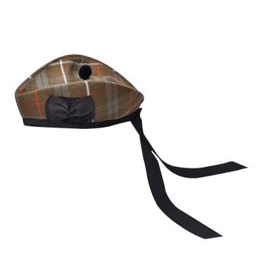 Imagem de Boné Glengarry - Chapéu escocês tradicional, chapéu tartã de lã acrílica, acessórios para kilts/gaita de fole, Fraser desgastado, tamanho �nico