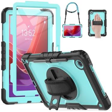 Imagem de HXCASEAC Capa para Lenovo Tab M11/K11 LTE de 28 cm com protetor de tela/suporte para caneta/alça rotativa, capa protetora para tablet M11 (TB-330FU/TB-330XU) 2024, azul claro