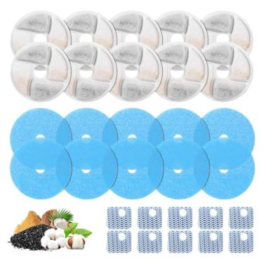Imagem de Conjunto de 10 filtros de fonte de água para gatos de substituição para fonte quadrada de aço inoxidável de 2,2 L/2,069 g, filtro de fonte ZEKIRY Pet, filtros de substituição de filtragem tripla (10