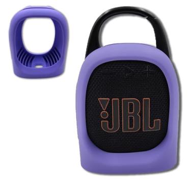 Imagem de xcivi Capa de silicone para JBL Clip 5 – Alto-falante Bluetooth ultraportátil, à prova d'água e à prova de poeira, capa protetora macia para acessórios de alto-falante JBL Clip 5 (apenas capa) (roxo)