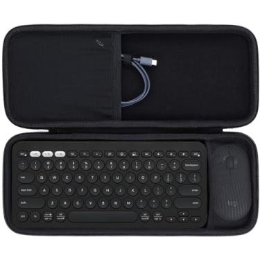 Imagem de Lebakort Estojo rígido compatível com Logitech Pebble Keys 2 Combo K380s K380 teclado sem fio + combo M350 Pebble Mouse (capa preta)