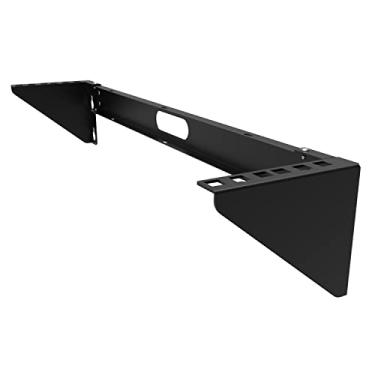 Imagem de QiaoYoubang Suporte de painel de remendo dobrável de parede 2U - suporte vertical de montagem na parede para equipamentos de rede de 48 cm, incluindo ferragens