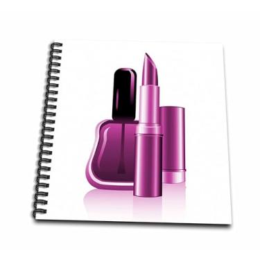Imagem de 3dRose db_159025_1 uma ilustração de esmalte roxo e um livro de desenho de batom, 20 x 20 cm