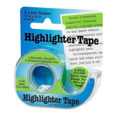 Imagem de Lee Products Highlighter Tape .5"X393"-Green -134-76