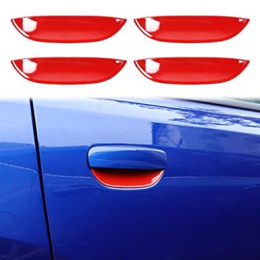 Imagem de JWWY Para Dodge Charger Exterior Maçaneta de Porta Tampa Guarnição para 2011-2024+ Dodge Charger Acessórios Exteriores Vermelho 4 peças