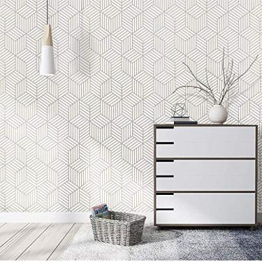 Imagem de Papel de parede geométrico para destacar e colar, 44 cm x 93 m, papel de contato autoadesivo para cozinha, bancada, armário, decoração de quarto