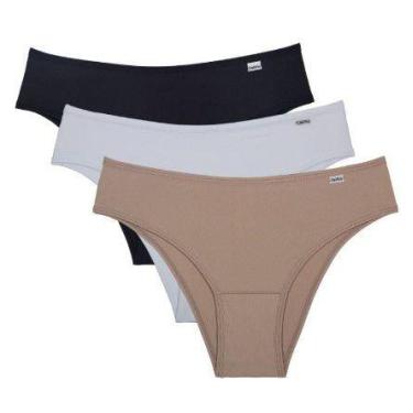 Imagem de Kit 3 calçinha biquini DelRio Microfibra Antibacteriano confortavel e 