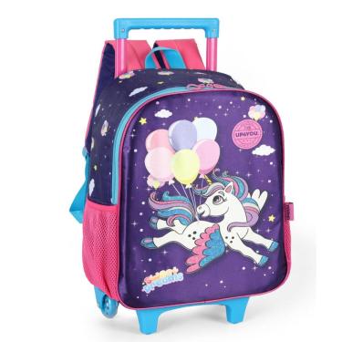 Imagem de Mochila Infantil Rodinha Carrinho Unicórnio Menina Feminina