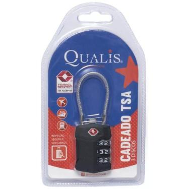 Imagem de Cadeado Em Aço Para Mala Viagem Com Segredo Tsa Lock02 - Qualis, Preto