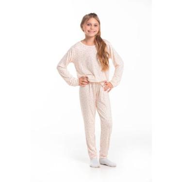 Imagem de Conjunto Pijama Malha Juvenil - Cor De Cacau, 14, Estrelas rosa