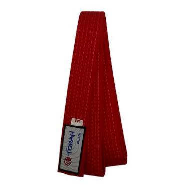 Imagem de Faixa de Judô Karatê Plus Infantil Vermelho Torah, Vermelho, M3, Uniss