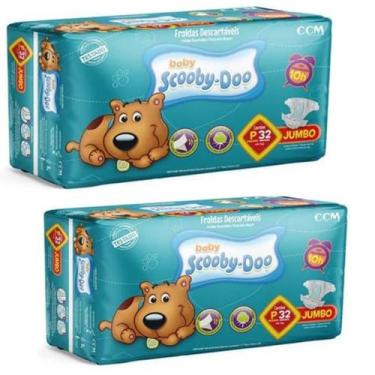 Imagem de Kit 2 PCT Fralda Descartável Scooby Doo Jumbo Todos Os Tamanho-(P)(M)(
