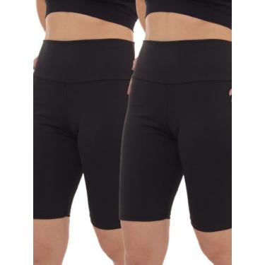 Imagem de Kit 2 Peças - Bermuda Feminina Legging Ciclista Cintura Alta Suplex Ac