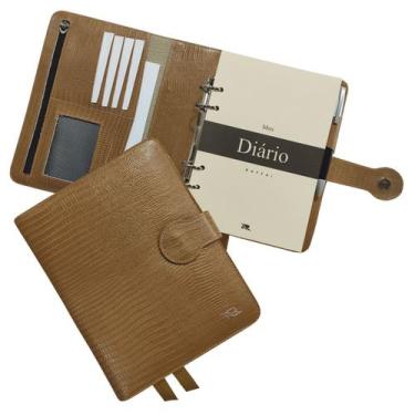 Imagem de Agenda Meu Diário Couro 159-R Personalizada Raffai Couros, Caramelo Li