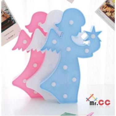 Imagem de Luminária Led Anjo Cores Abajur Led Mesa Parede Decor Festa - Mrvendas