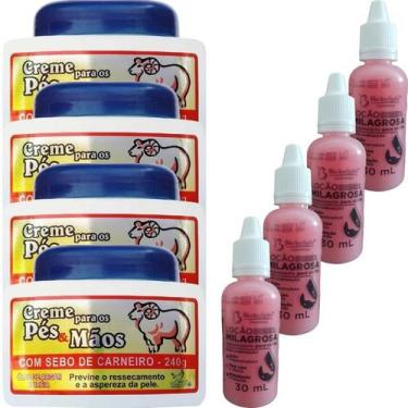 Imagem de Kit Pés e Mãos 4 Gotinha + 4 Creme Sebo de Carneiro P/ Mãos - San Jull