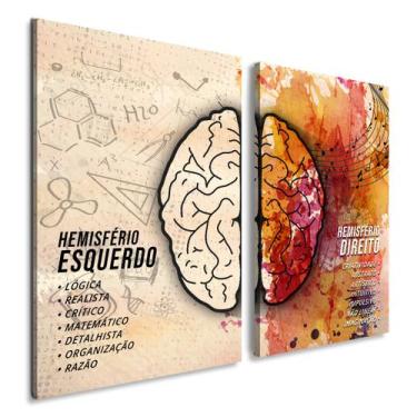 Imagem de Quadro para Recepção Psicologia Mente Humana Cérebro 2 Telas - IQ Quad