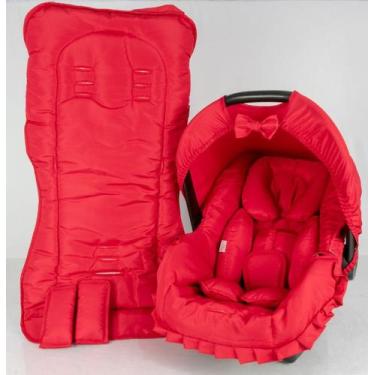 Imagem de Capa bebê conforto+carrinho+redutor - vermelho - ALAN PIERRE BABY