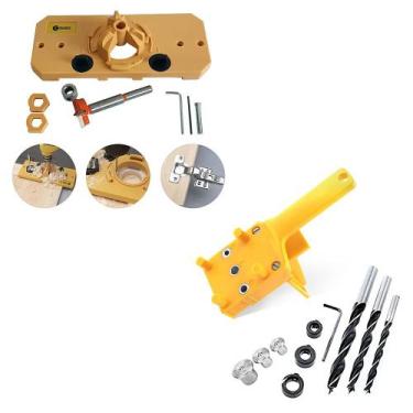 Imagem de Kit Gabarito P/ Dobradiças Khi-Hinge + Gabarito P/ Cavilhas - CHARBS