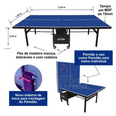 Imagem de Mesa Tênis De Mesa Oficial Paredão Suporte Rede 10845034 - Klopf