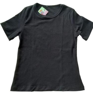 Imagem de Blusa infantil menina Manga curta Canelada 1 ao 16 09-A Lavin Basic, P