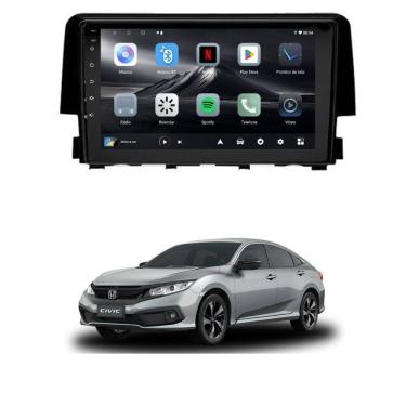 Imagem de Central Multimídia Civic G10 2016 2017 2018 2019 2020 2021 2022 Adak G2 Tela de 9&quot; QLED 2GB de RAM 64GB Android Auto e Carplay