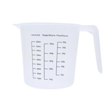 Imagem de Jarra Medidora 500ml Plástico C/ Alça Transparente Graduada - Fackelma