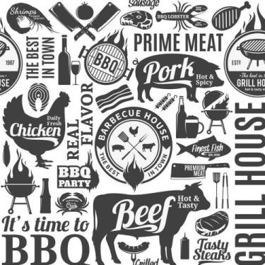 Imagem de Papel de Parede Temático Para Churrascaria Açougue 3,3m - DEKAL DECOR